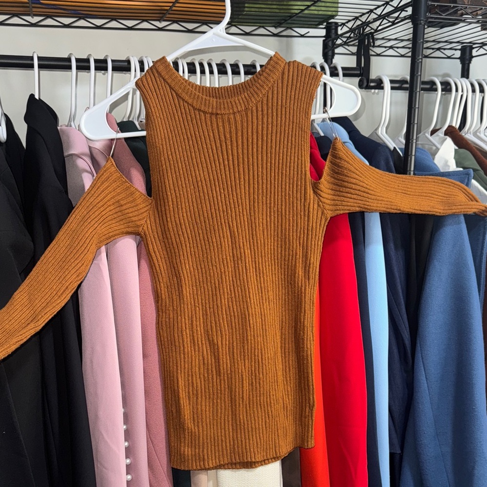 Forever 21 Brown Off-the-Shoulder Sweater